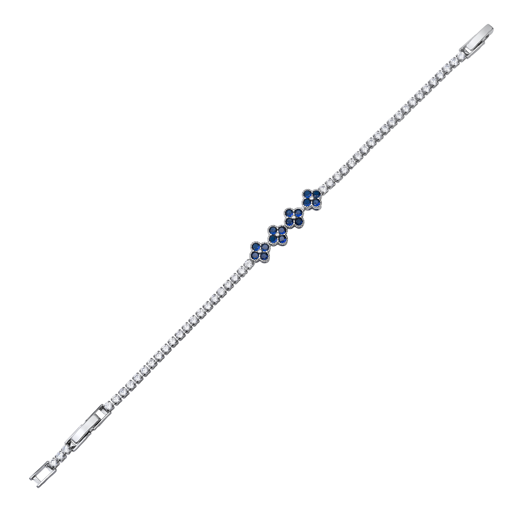 CZ Blossom Accent Tennis Bracelet - Gallery 8