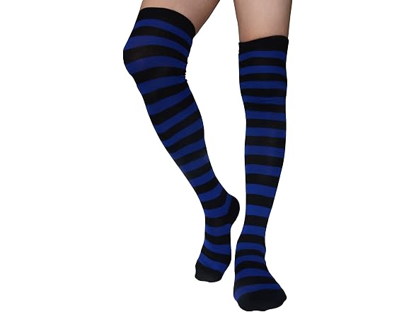 spomei Womens Thigh High Socks Striped