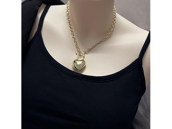 OKKEDY 18K Gold Love Heart Necklace