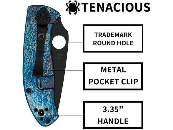 Spyderco Tenacious Pocket Knife 3.3" Steel Blade
