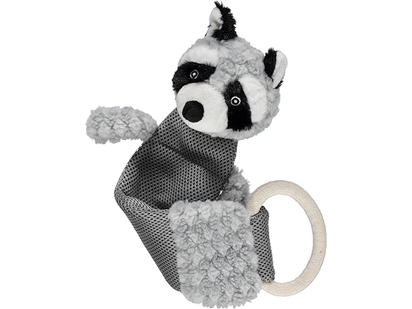 Cudlie Raccoon Plush Dog Toy w/ Rope