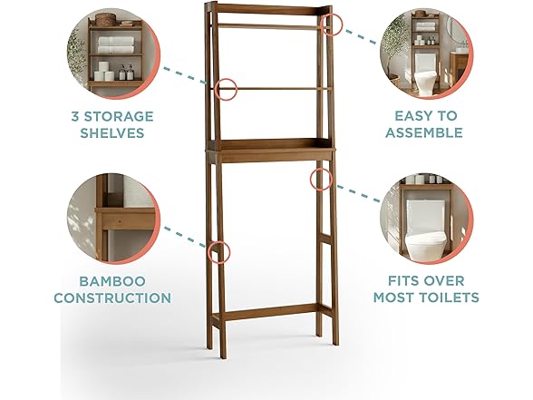 Zenna Home Bamboo Bathroom Spacesaver