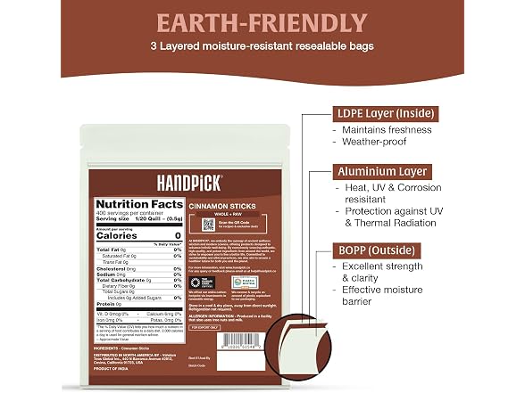 HANDPICK Cinnamon Sticks 100% Raw, Non-GMO