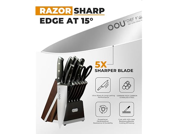 2025 Kitchen Knife Set with Block