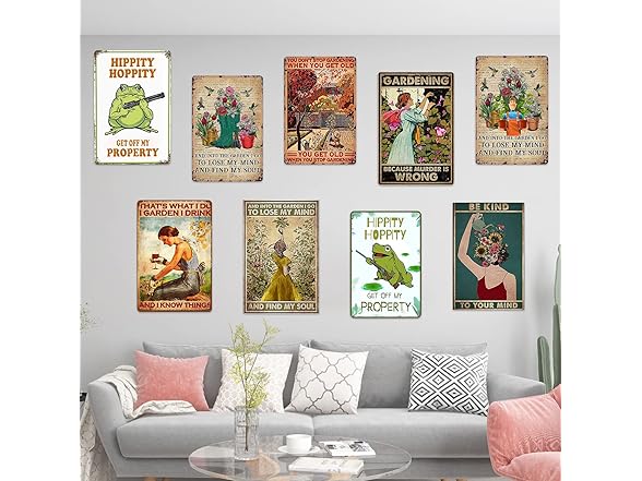 Vintage Metal Tin Sign-Into The Garden