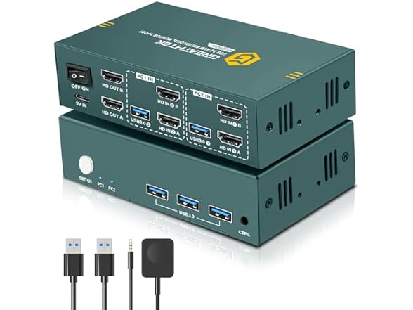 EVATEK Switch 2 Monitors 2 Computers