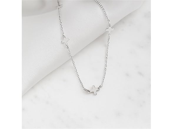 SUGARKITTEN Cross Necklace Silver 17''