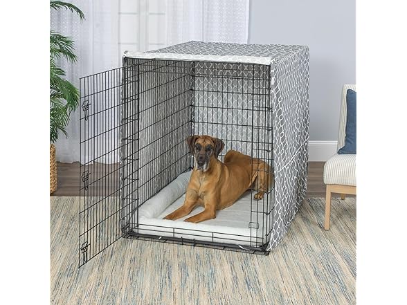MidWest 54" Dog Crate Cover, Gray Geo