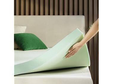 $34.99, Was $66.35, 47% Off! ZINUS 4" Green Tea Memory Foam Mattress Topper dealfomo