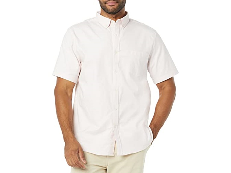 Amazon Essentials Mens Slim Fit Short Sleeve Stretch Oxford Shirt