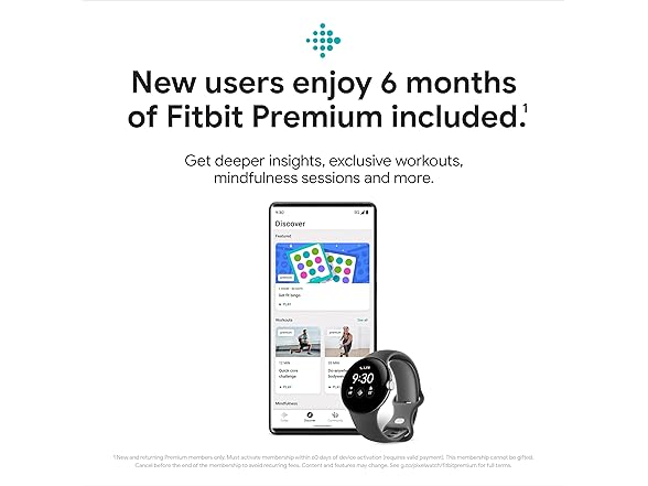 Google Pixel Watch - Android Smartwatch with Fitbit Activity Tracking - Heart Rate Tracking Watch Polished Silver Stainless Steel case with Charcoal Active band - WiFi (Open Box)