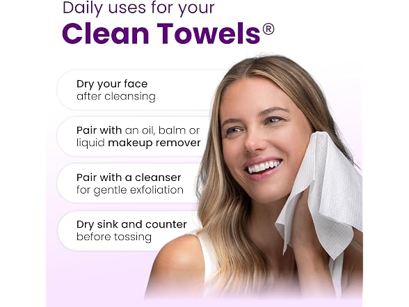 Clean Skin Club Healthy Aging Face Towels 50 Count