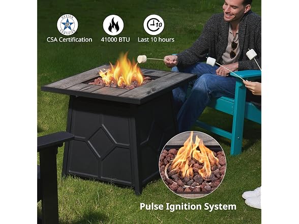 OTSUN 28'' Propane Fire Pit Table for Patio Outdoor