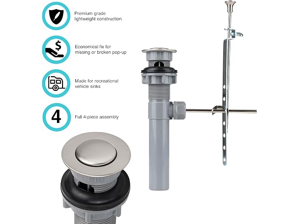 Dura Faucet DF-PU201-SN RV Sink Pop-Up
