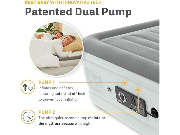 Huddle Luxury Air Bed with Patented Dual Pump