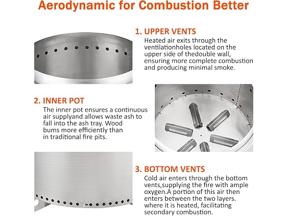 27in Smokeless Fire Pit Stainless