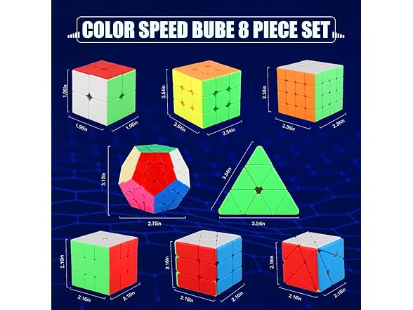 STEAM Life 8 Pack Speed Cube Set