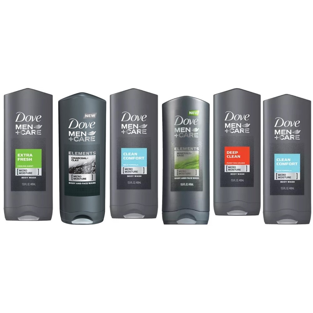 6 Pk Dove Men Shower Gel 400ml - Assorted Scents - Gallery 2