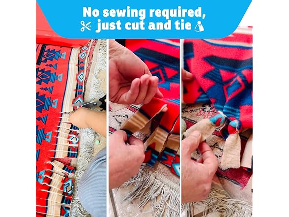 YourFleece No-Sew Throw Fleece Fabric DIY Blanket Kit
