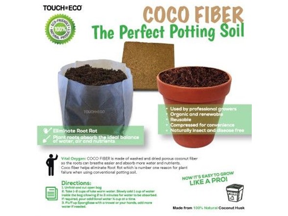 Natural Coco Fiber Expanding Soil-3pk