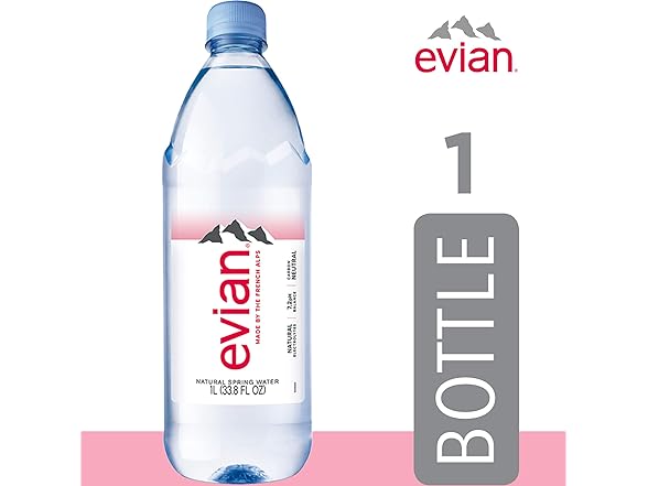 1CT EVIAN Natural Spring Water 33.8 oz