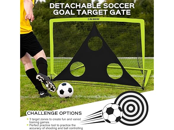 6x4 ft Soccer Goals for Backyard Set of 2