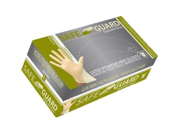 SAFEGUARD Latex Powder Free Gloves, X-Large, 1000ct