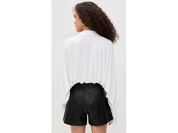 Norma Kamali Womens Oversized Boyfriend Shirt