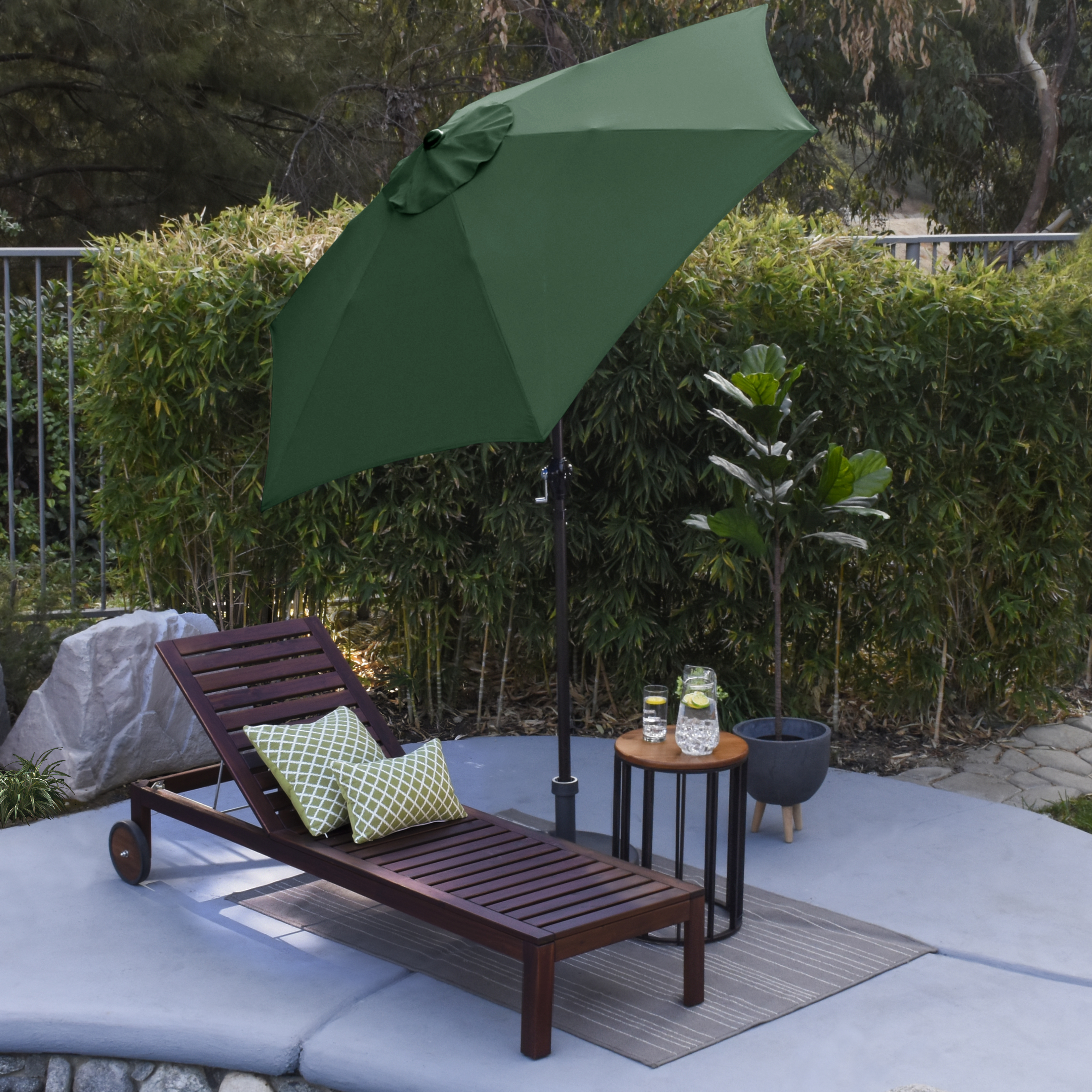 Astella 7.5'Rd Tiliting Aluminum Patio Umbrella, Crank Open - Gallery 52