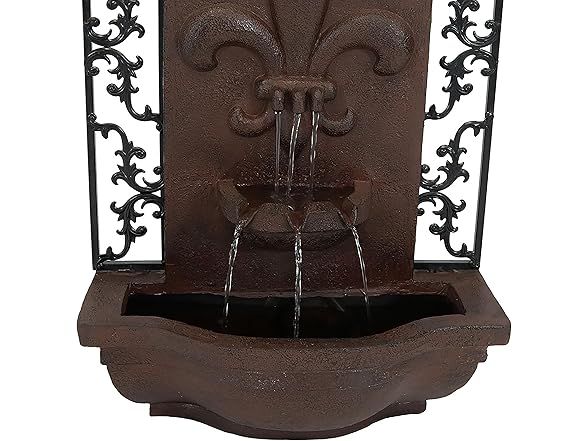 Sunnydaze French Lily 33" Outdoor Wall Water Fountain