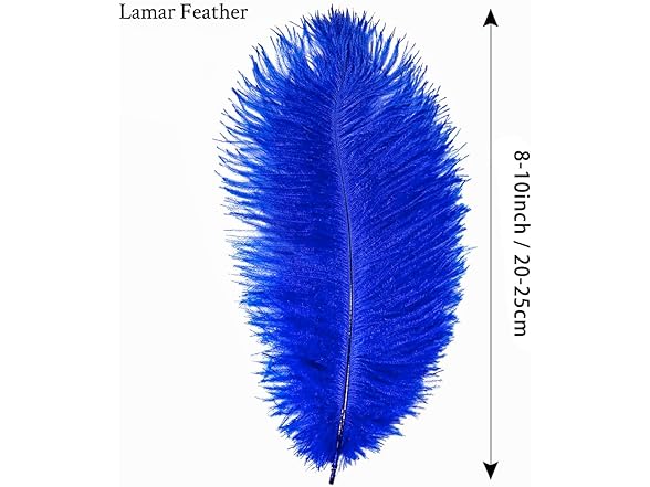 Lamar 20pcs 10-12'' Blue Ostrich Feathers for Decorating