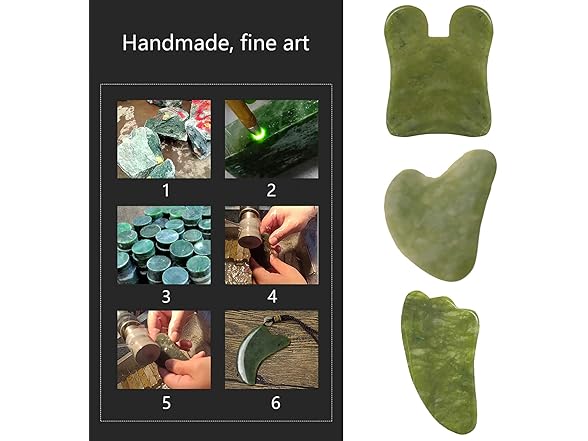 3Pcs Aventurine Guasha Scraping Massage Tools