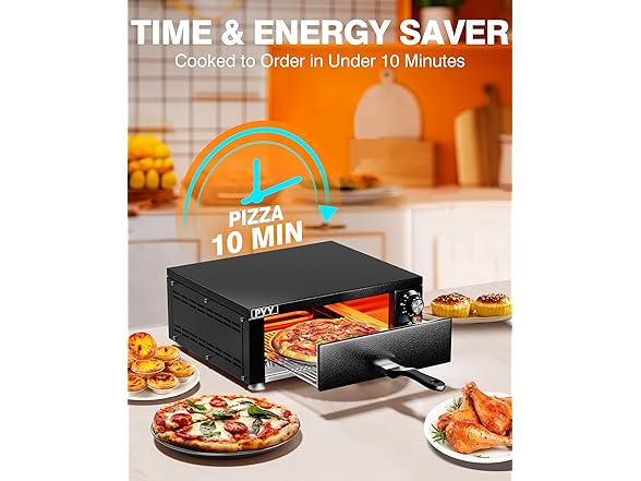 PYY Pizza Oven -12 Inch Indoor Countertop Pizza Oven