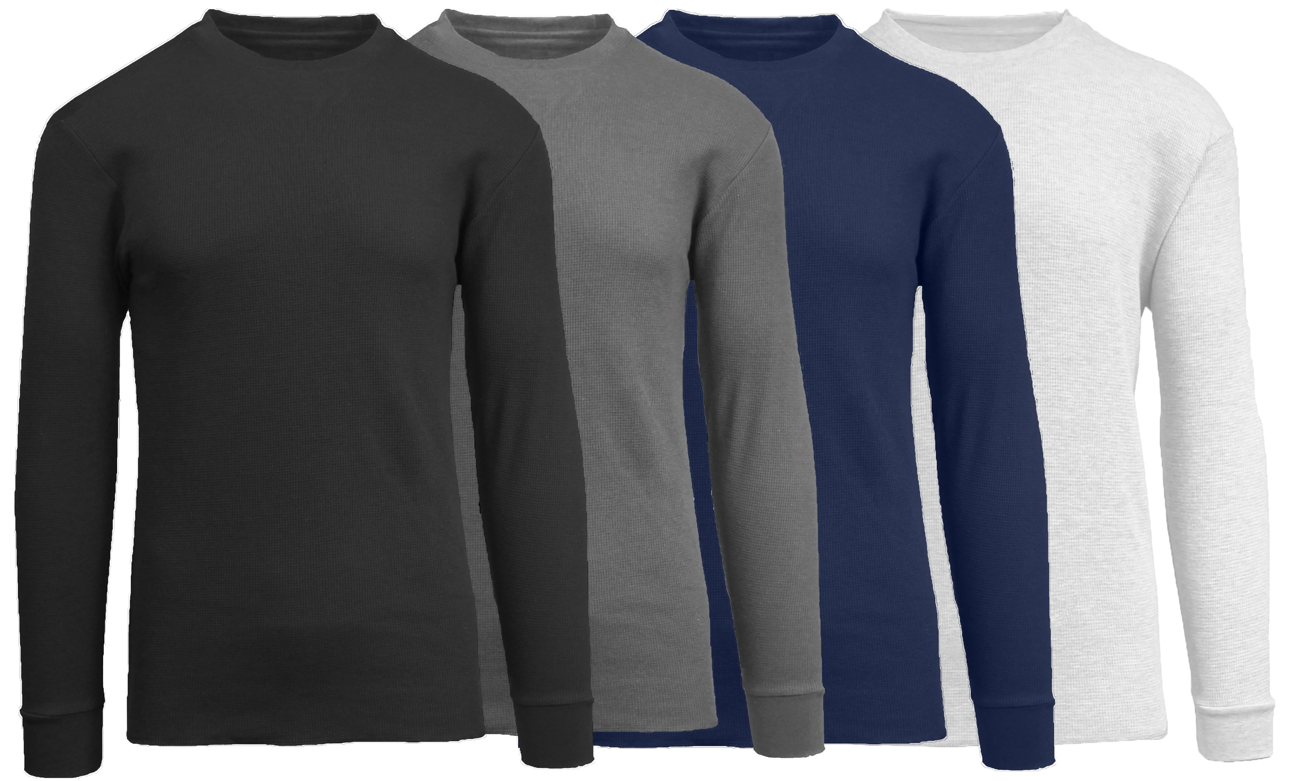 4Pk Mens Waffle-Knit Thermal Shirts - Gallery 12