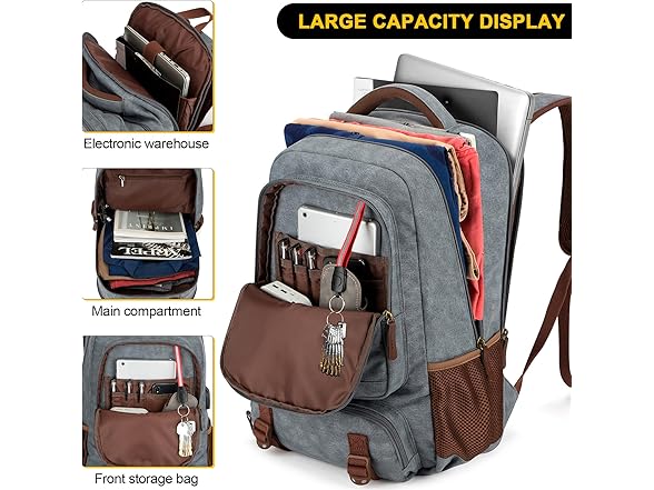 Light Grey 15.6" Laptop Backpack