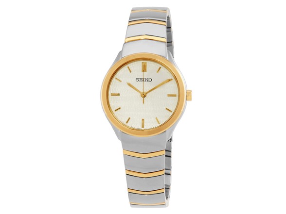 Seiko Discover More Quartz Champagne Dial Watch