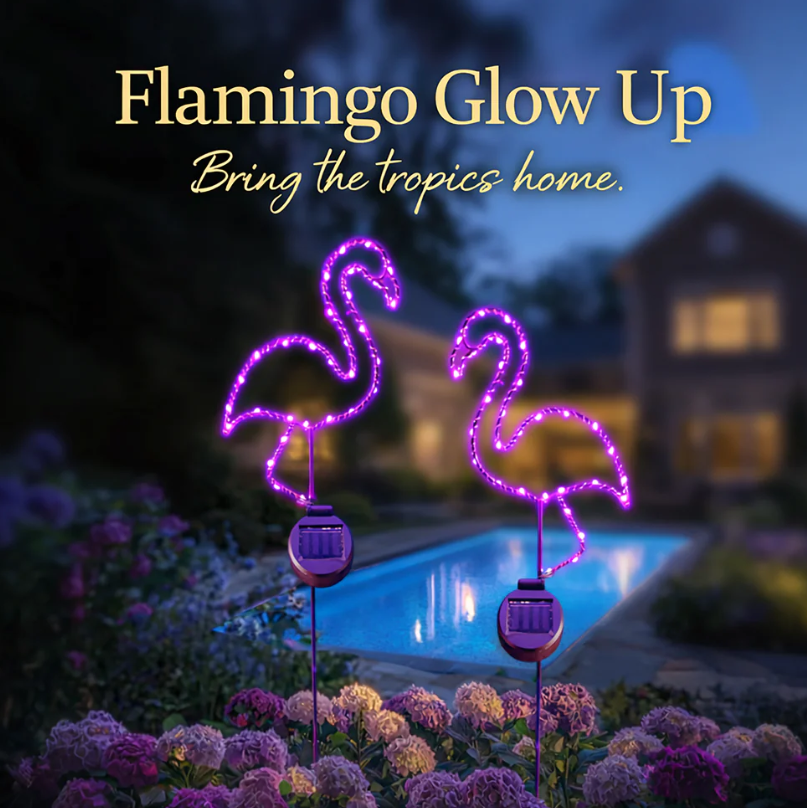 Touch Of ECO Solar Powered LED Garden Stake- Flamingo - Gallery 25