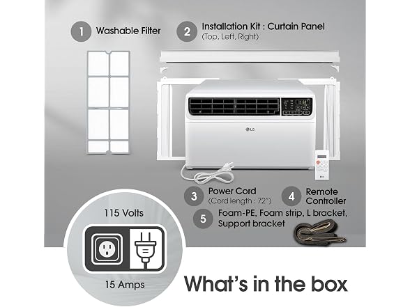 LG 10,000 BTU Smart Window AC 115V, Cools 450 SqFt