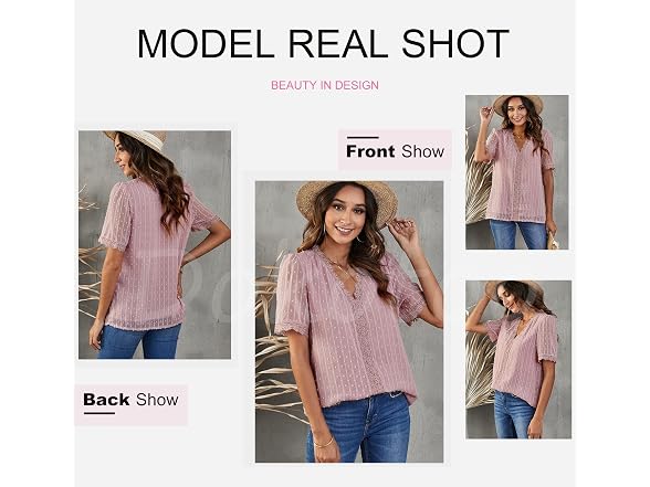 Dokotoo Women (M) Tops Cute Lace Crochet V T Tops