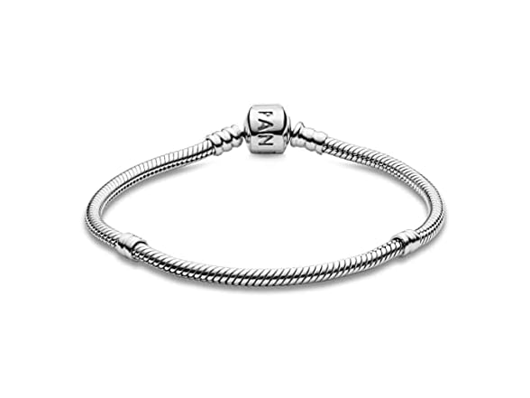 PANDORA Jewelry Iconic Moments Snake Chain Charm Sterling Silver Bracelet, 7.1" (Open Box)