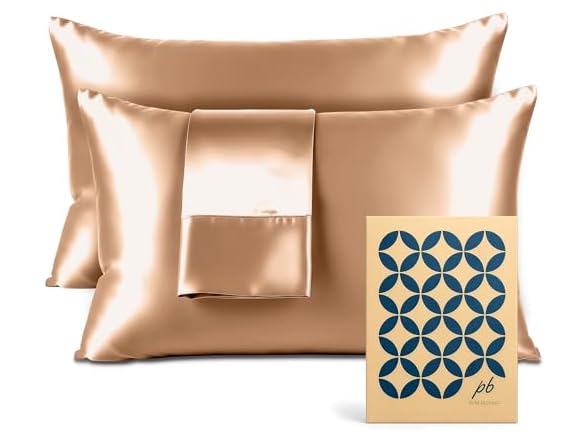 Pure Bedding Satin Pillowcase, 2 Pack