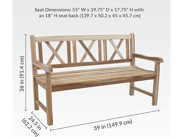 Sunnydaze 2-Person Outdoor Bench
