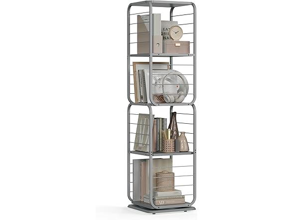 VASAGLE 4-Tier Rotating Bookshelf