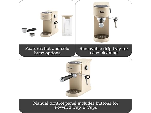 IMUSA 20 Bar Espresso Machine with Milk Frother