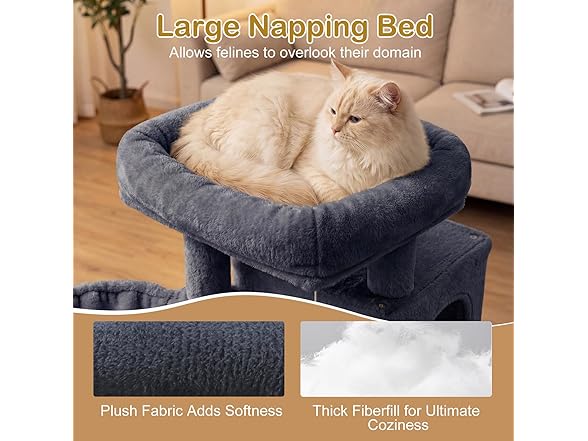 DORTALA Cat Tree for Indoor Cats, 33.5"