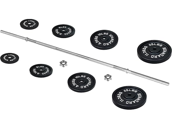 Fitvids Weight Plates Barbell 95lb Set