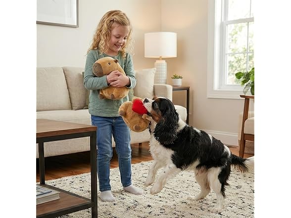 SPOT Capybara with Heart Plush Dog Toy