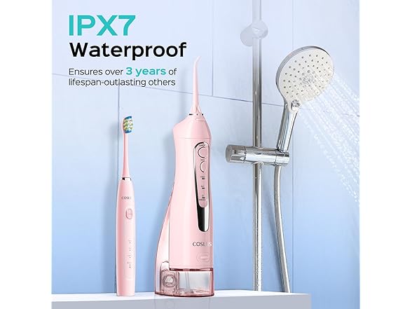COSLUS Portable Water Flosser with Electric Toothbrush