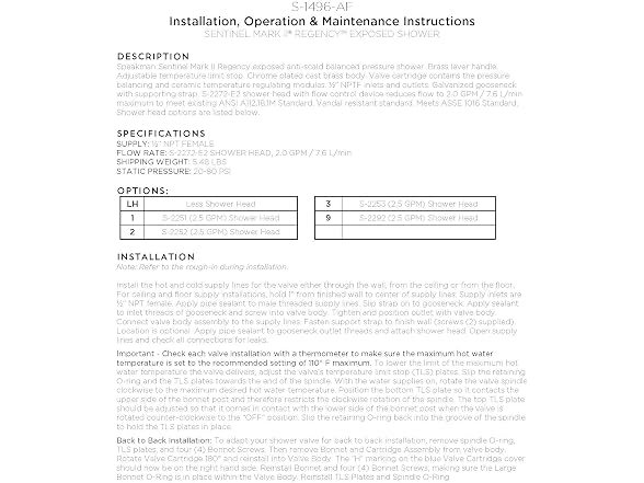 Speakman S-1496-AF Sentinel Mark II Shower