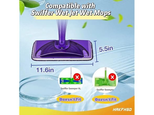 Hakfhsd 8 Pack Reusable Microfiber Mop Refill